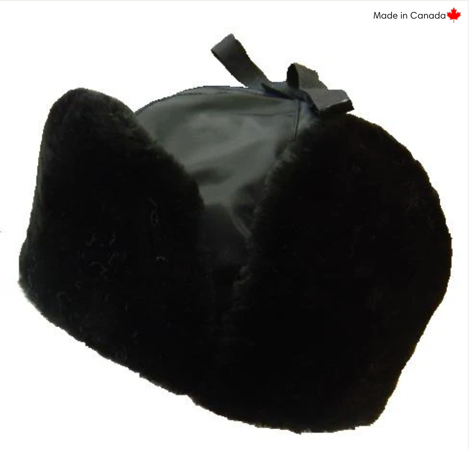 Yukon Hat Imitation Black Fur with Nylon Top - YC1