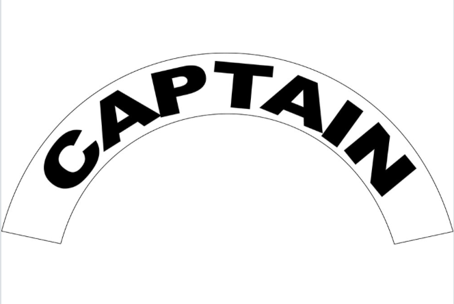 CAPTAIN Curved Helmet Decal - DC25C