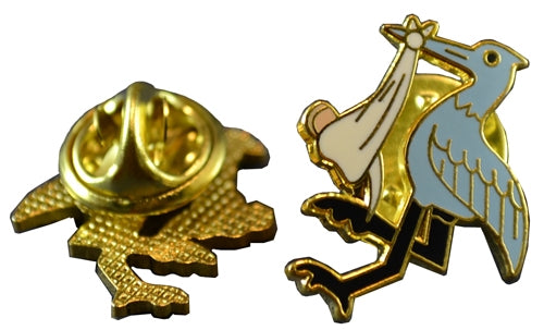Blue or Pink STORK Bird Pins - LF52