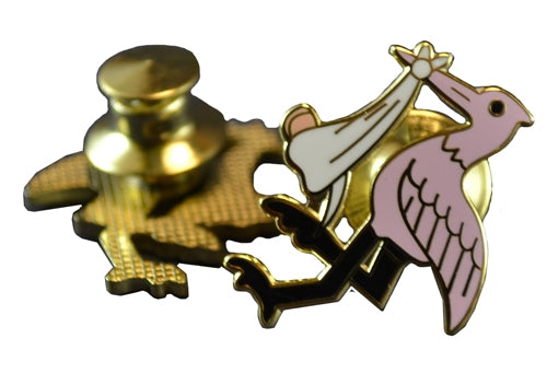 Blue or Pink STORK Bird Pins - LF52