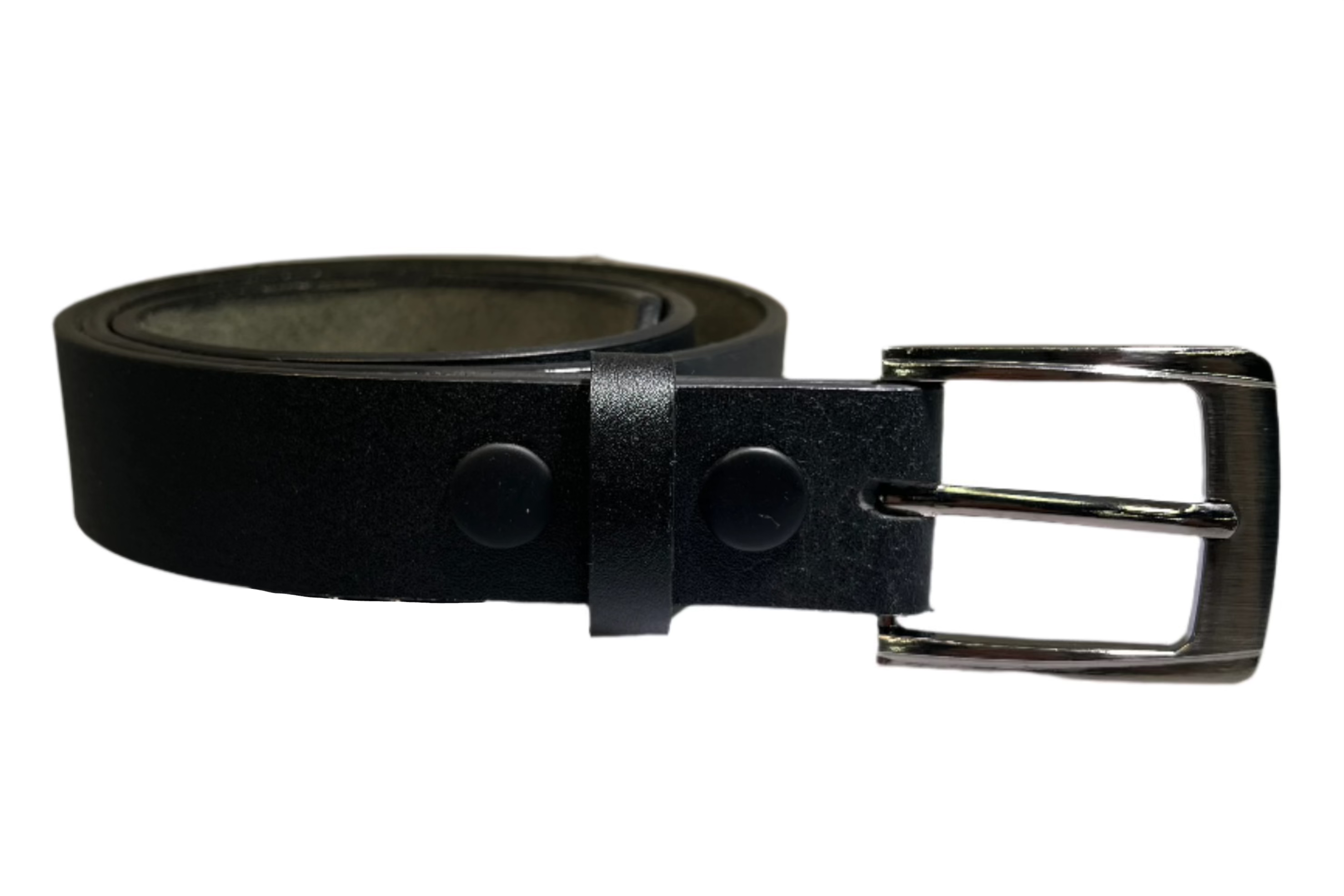 BLACK Leather Belt With Buckle - BT06