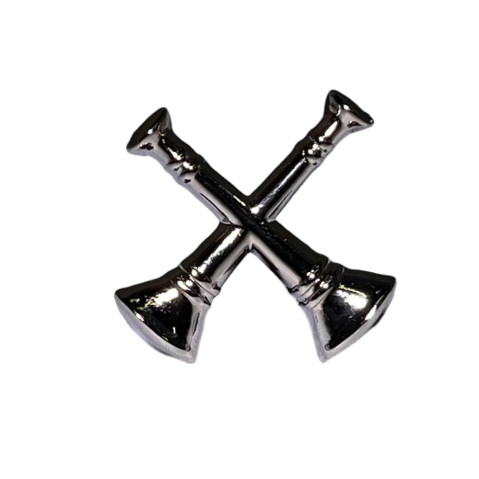 Captain 2x Trumpet Cut Out Silver Pin