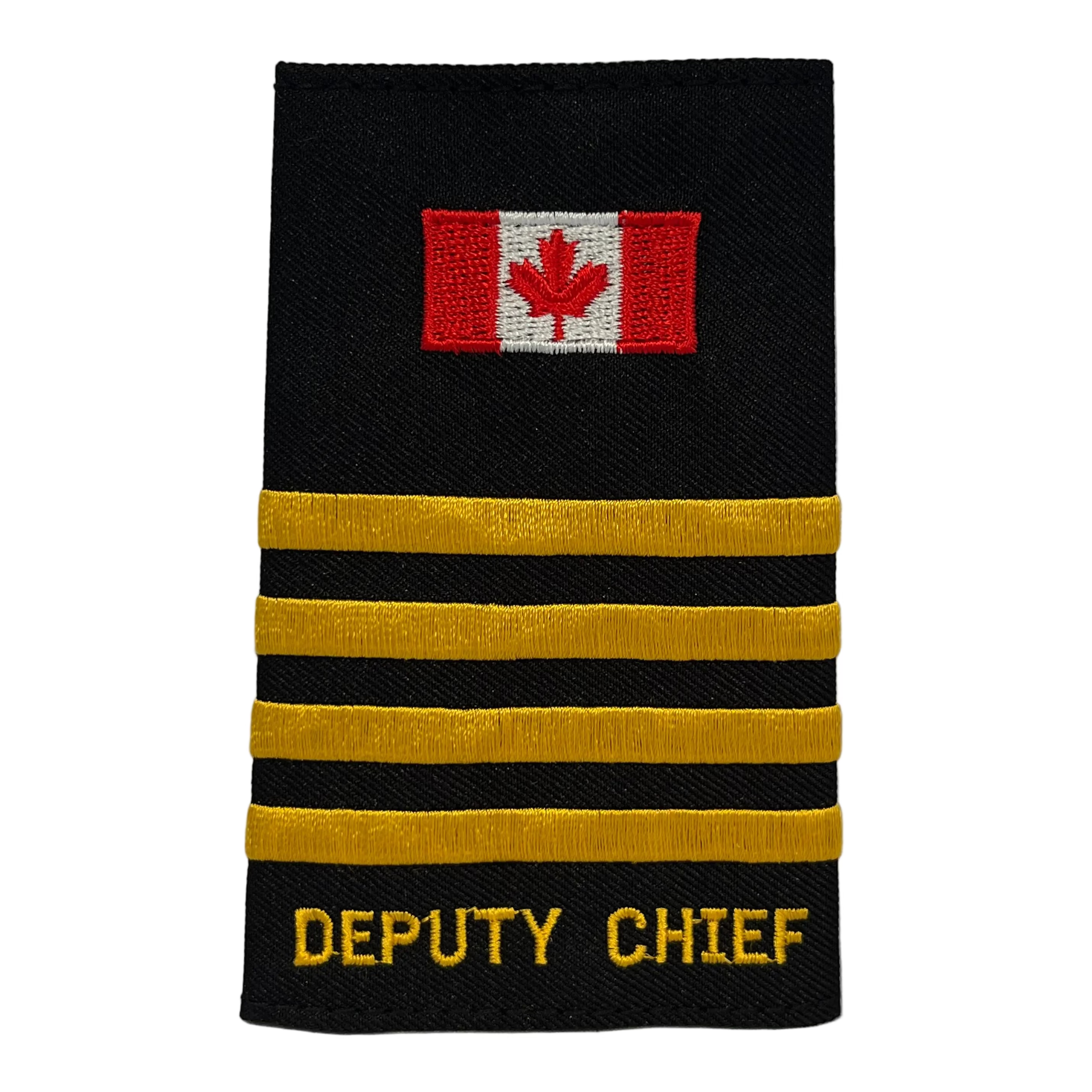 Canada Flag 4 Bar Deputy Chief Gold Slip-Ons - EF111CG