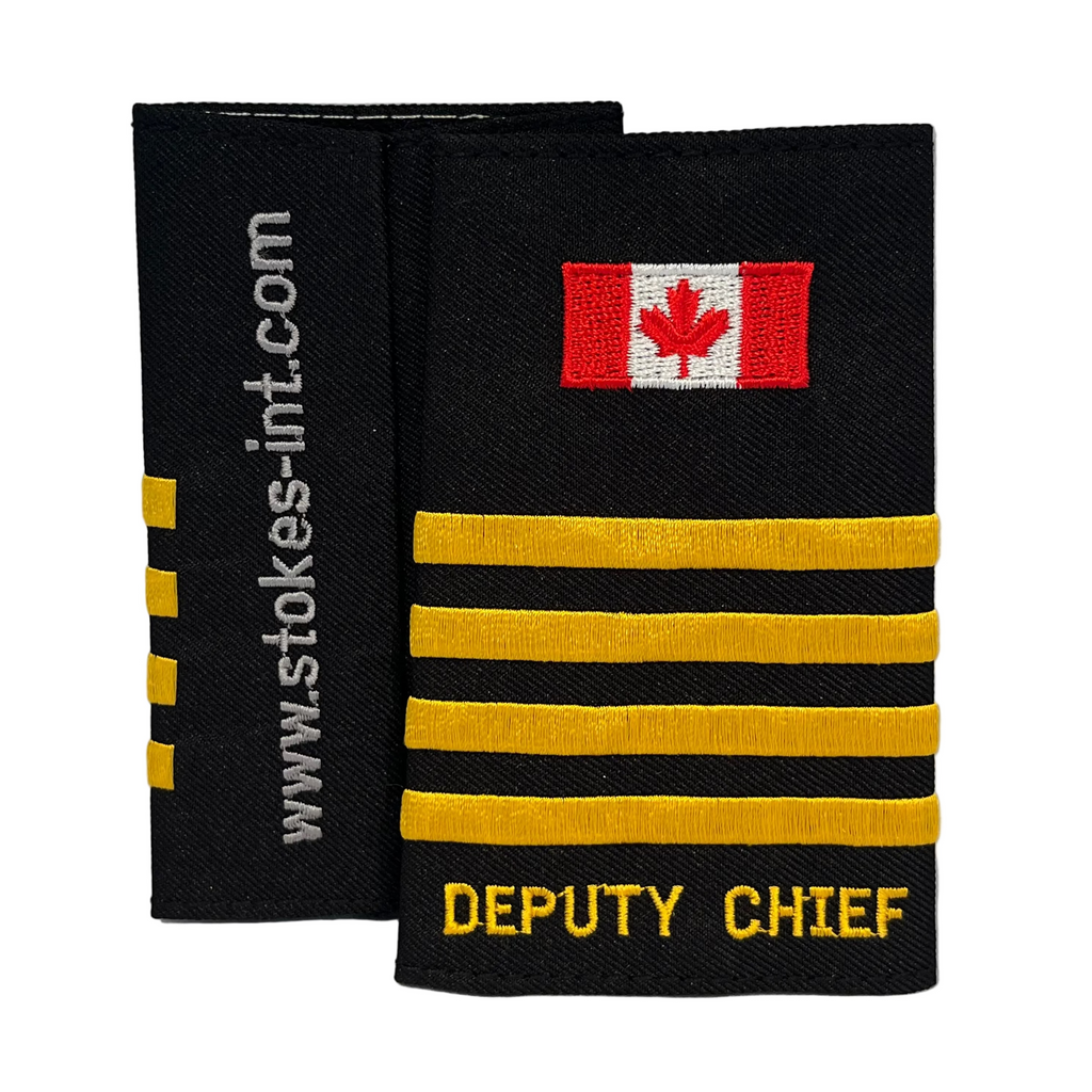 Canada Flag 4 Bar Deputy Chief Gold Slip-Ons - EF111CG
