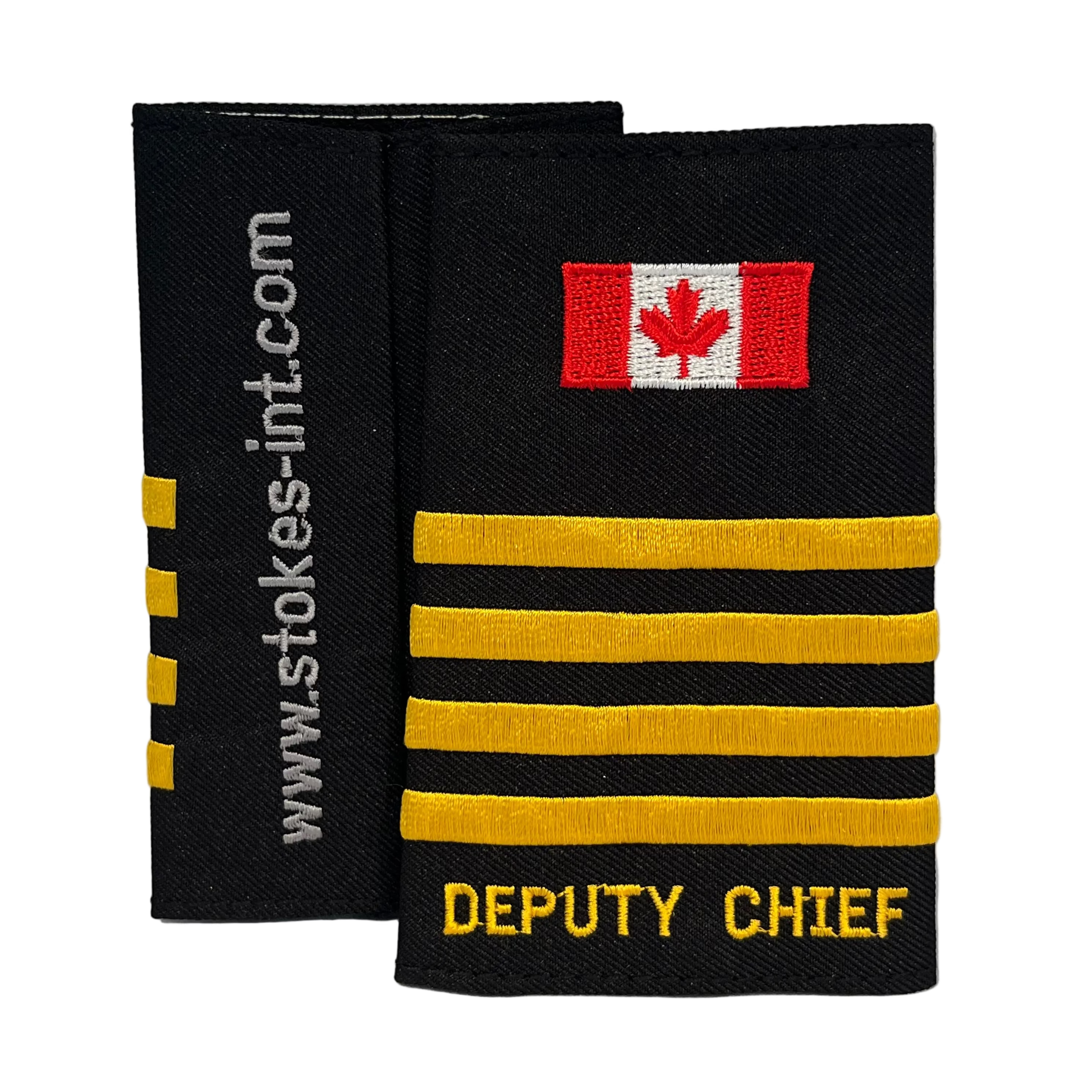 Canada Flag 4 Bar Deputy Chief Gold Slip-Ons - EF111CG
