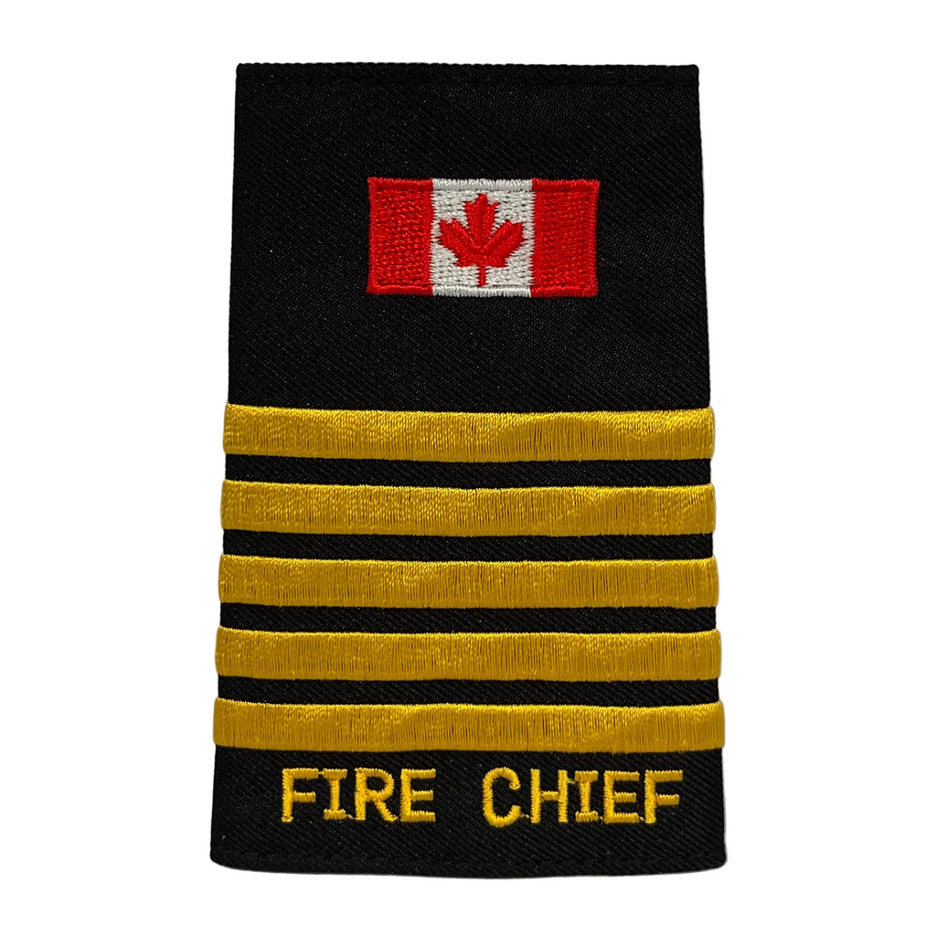 Canada Flag 5 Bar Fire Chief Gold Slip-Ons - EF110CG