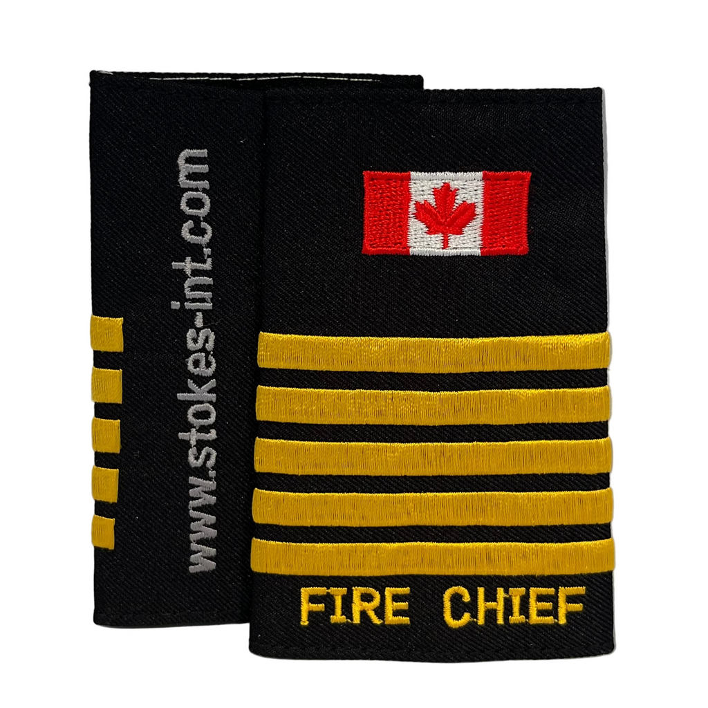 Canada Flag 5 Bar Fire Chief Gold Slip-Ons - EF110CG