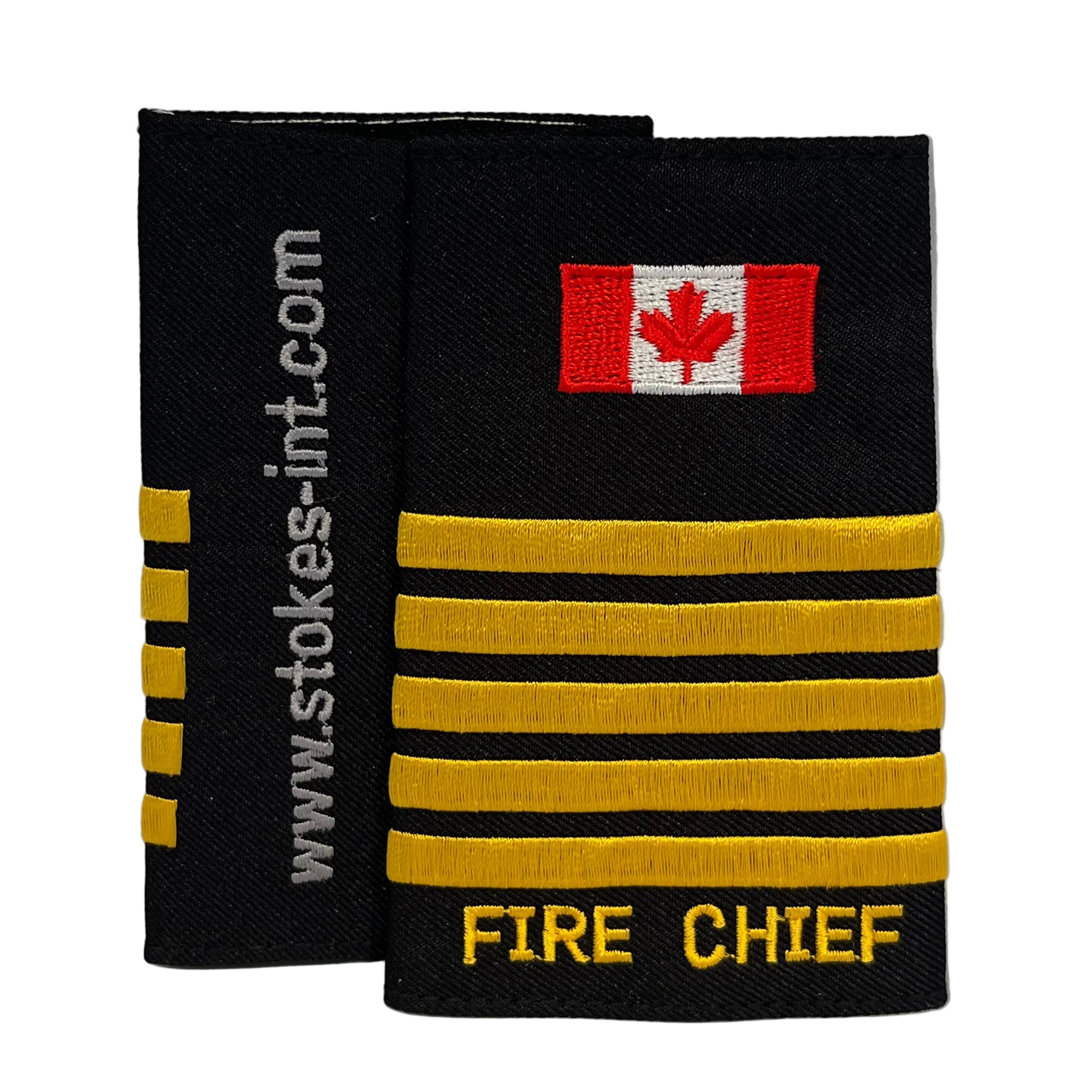 Canada Flag 5 Bar Fire Chief Gold Slip-Ons - EF110CG