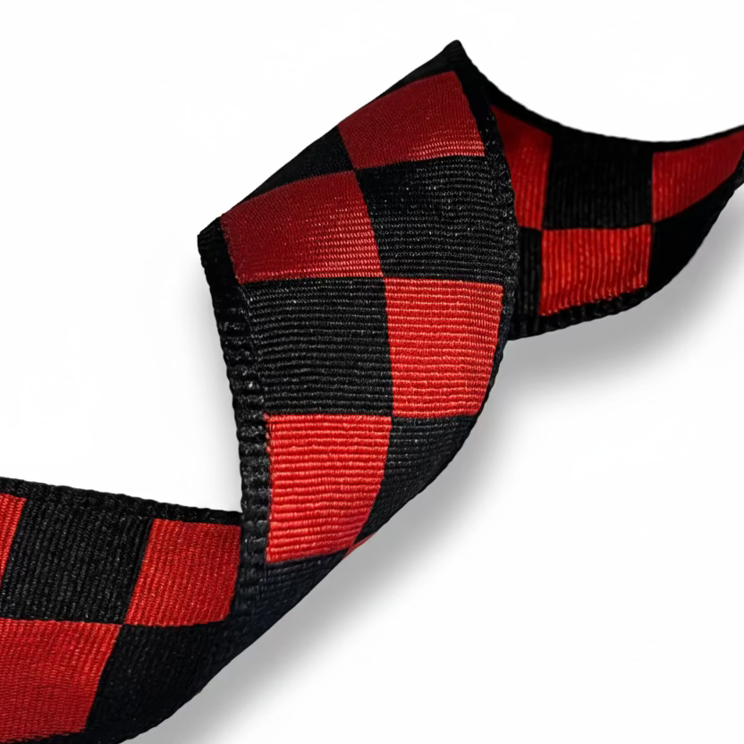 Red Black Checkered Uniform Braid - SB111BR