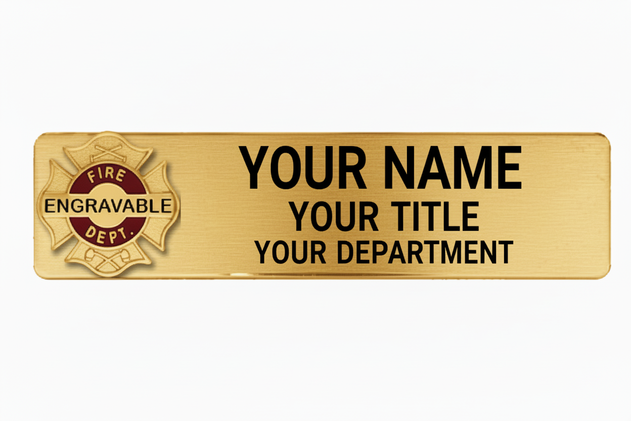 NB113G Gold Maltese Cross Name Bar 3 Lines