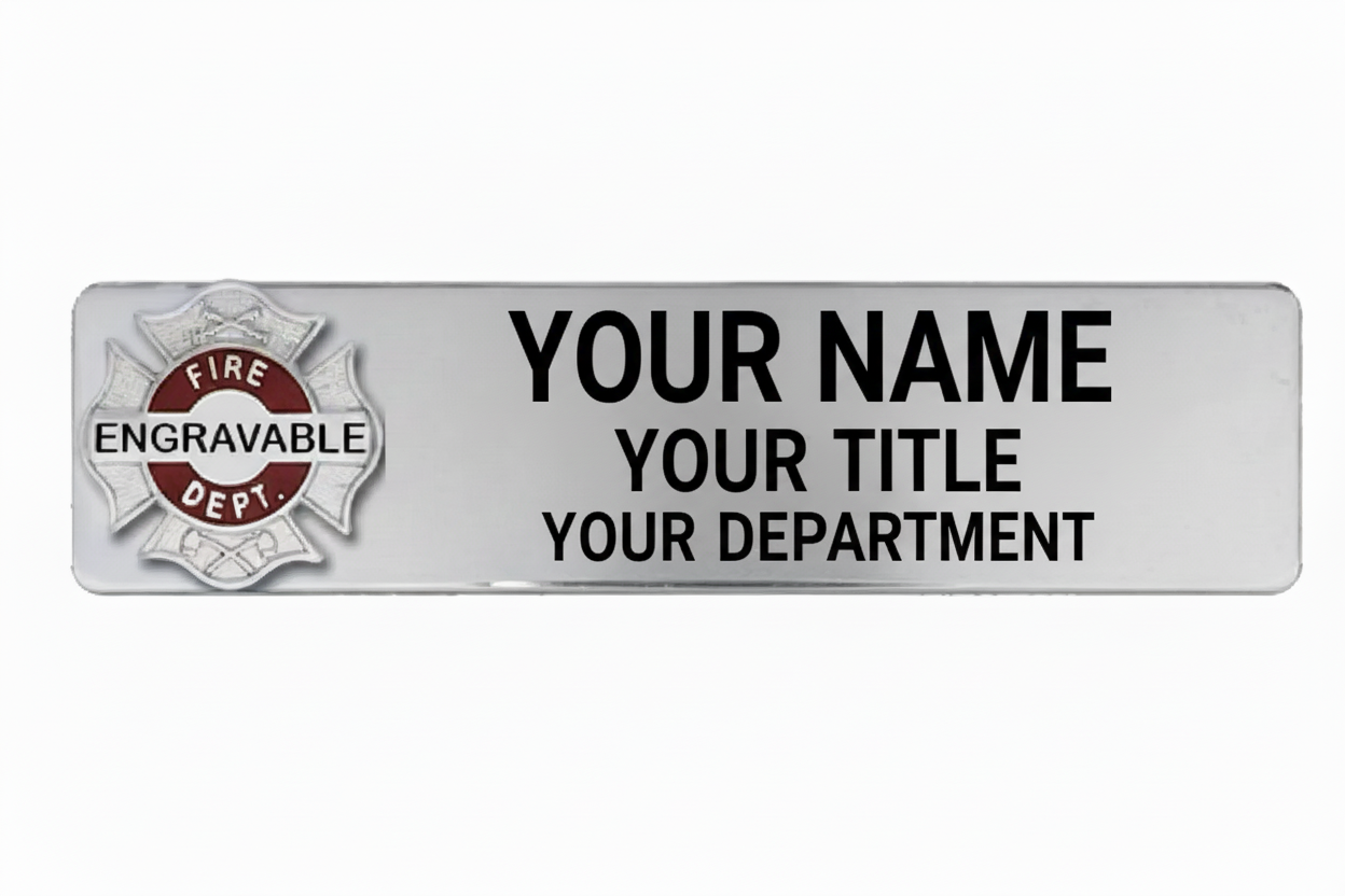 NB113S Silver Maltese Cross Name Bars 3 Lines