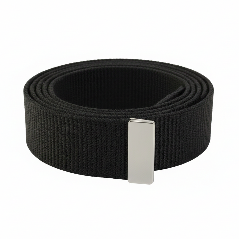 Extra Long Web Belt With Gold or Silver Tip - BT07