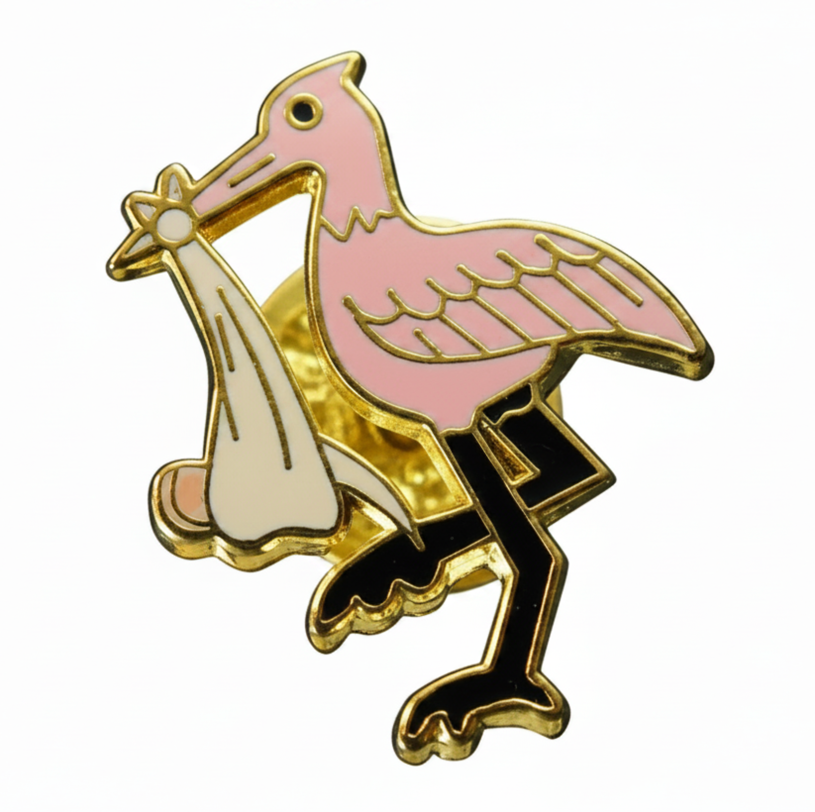 Blue or Pink Stork Bird Pins - LF52