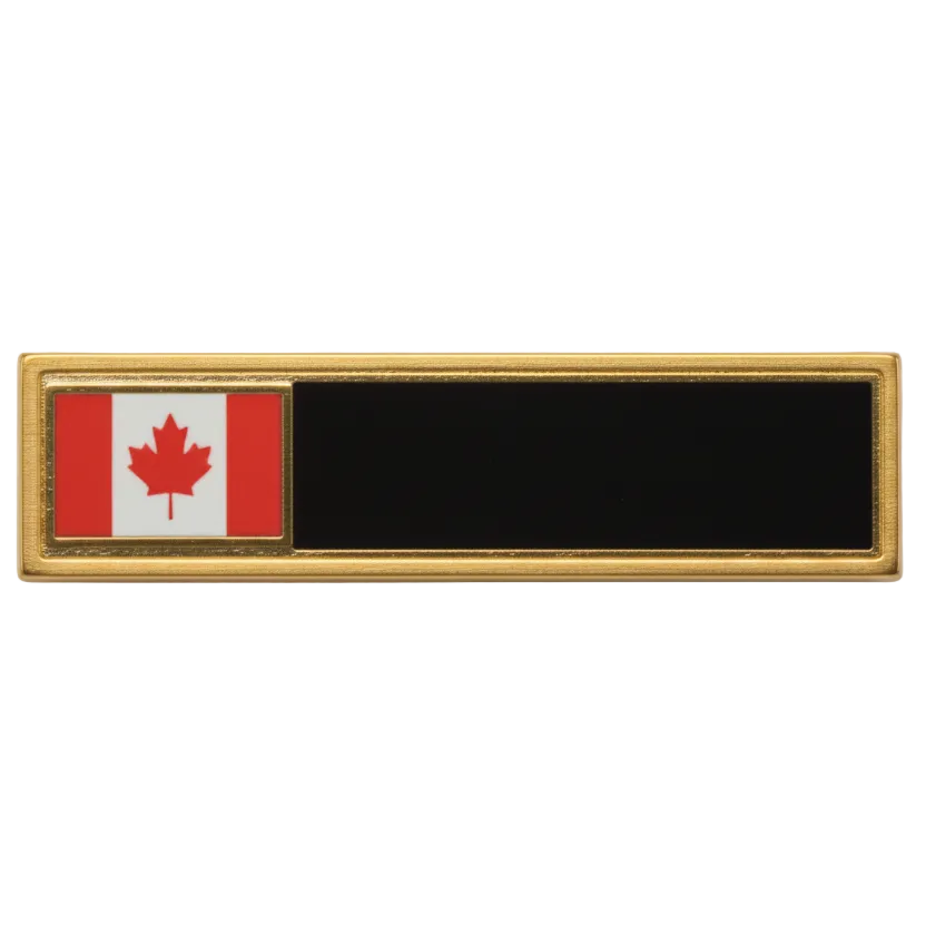 Canada Flag Square Metal Edge Name Bar - NB05G/SC