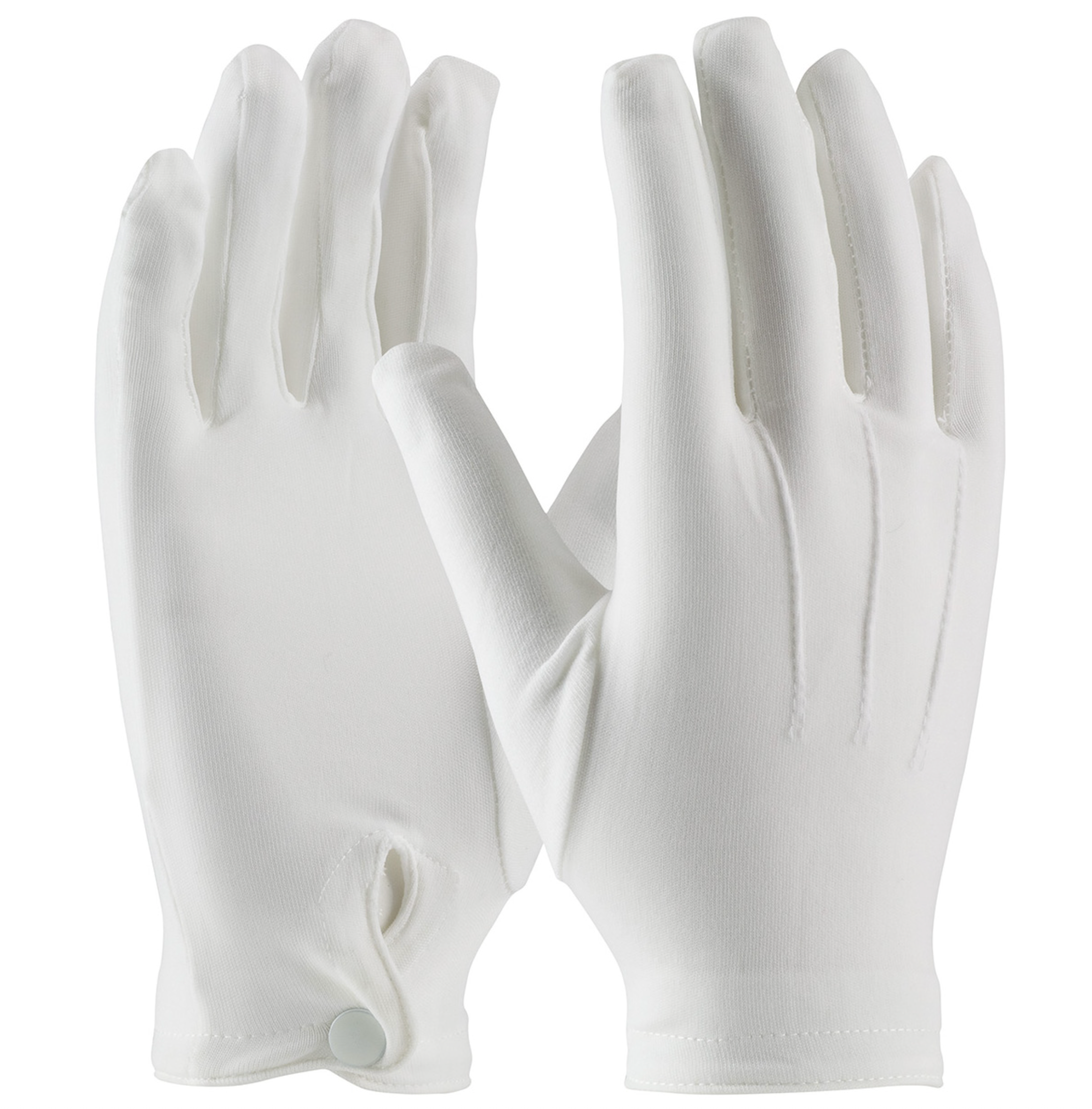 White Ceremonial Dress Gloves With Snap - GL04W