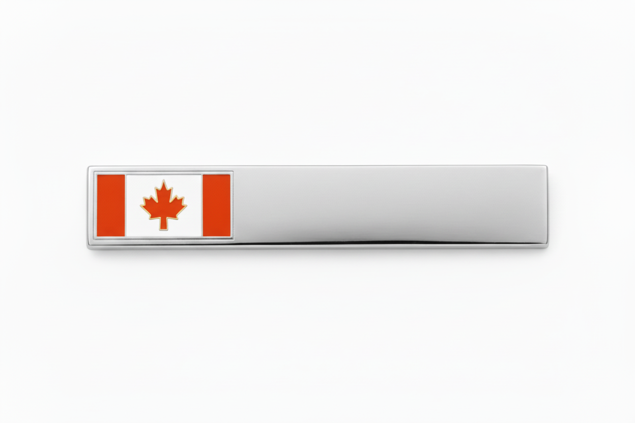 NB25S Canada Flag Silver Name Bar