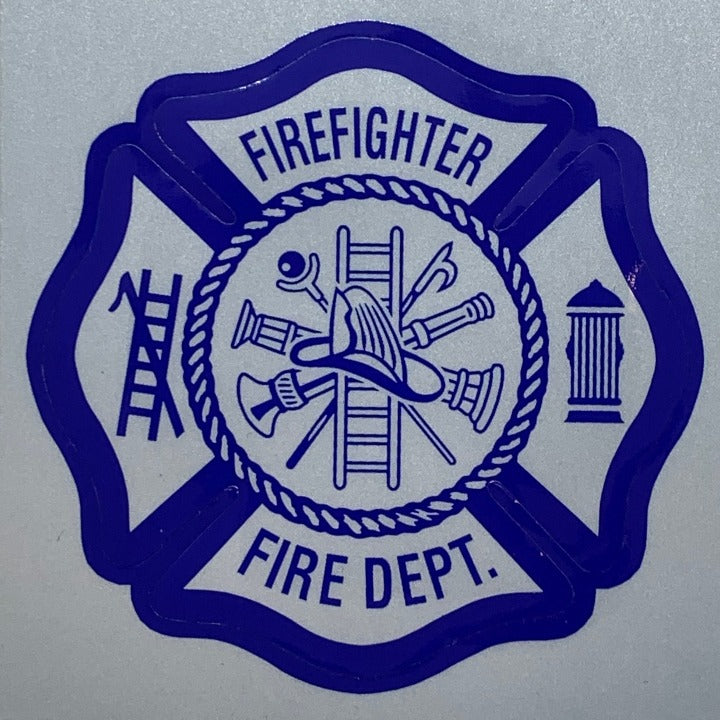 FIREFIGHTER Helmet Decal Blue and White
