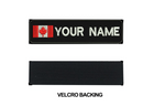 EMBROIDERED CANADA FLAG NAME CREST With Velcro Backing