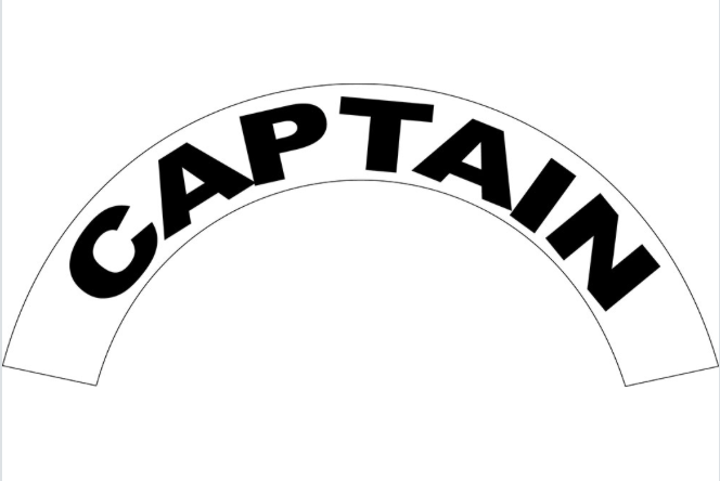 CAPTAIN Curved Helmet Decal