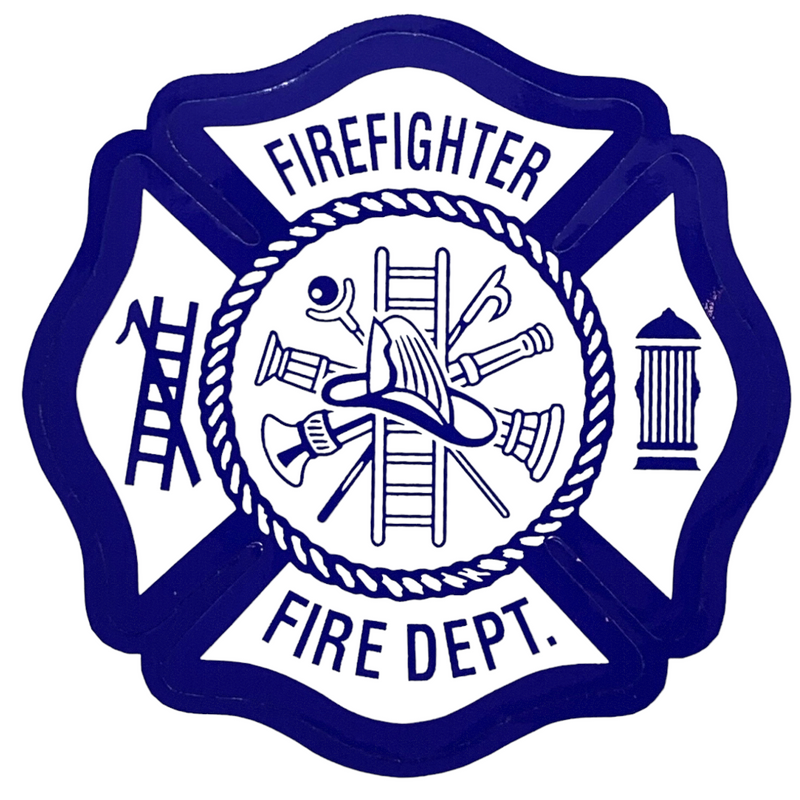 FIREFIGHTER Helmet Decal Blue and White