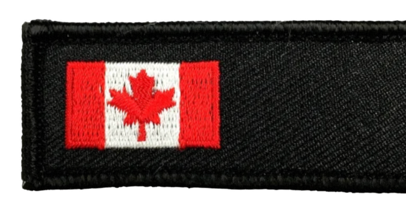 EMBROIDERED CANADA FLAG NAME CREST With Velcro Backing