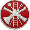 Fire Symbol Silver & Red Tunic Pin