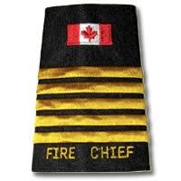 Canada Flag 5 Bar FIRE CHIEF Gold Slip-Ons