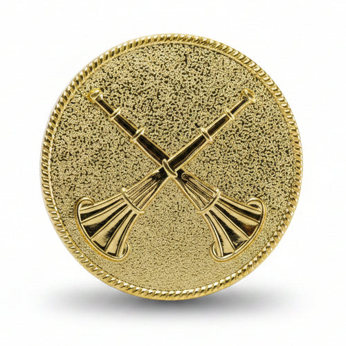 2 x Tumpet Gold Cap Badge - BD102GC