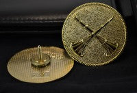 2 x Tumpet Gold Cap Badge