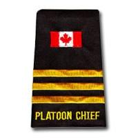 Canada Flag 3 Bar PLATOON CHIEF Gold Slip-Ons