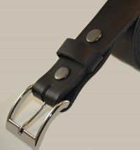 BLACK Leather Belt With Buckle