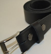 BLACK Leather Belt With Buckle