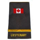 Canada Flag 1 Bar Gold LIEUTENANT Slip-Ons