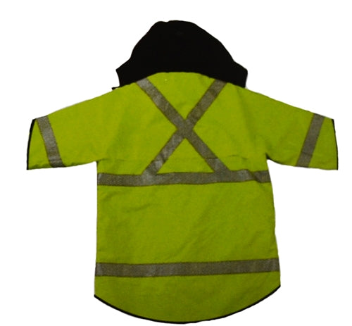 Reversible Safety Long Rain Coat Fluorescent Lime Yellow - OP806