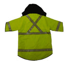 Reversible Safety Long Rain Coat Fluorescent Lime Yellow