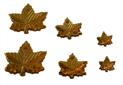 Maple Leaf Medium Sew On Gold Pin 5/8"