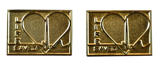 LF95G LIFE SAVED Gold Lapel Pin