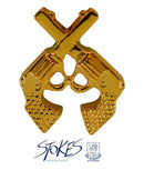 Cross Revolver Gold Pin