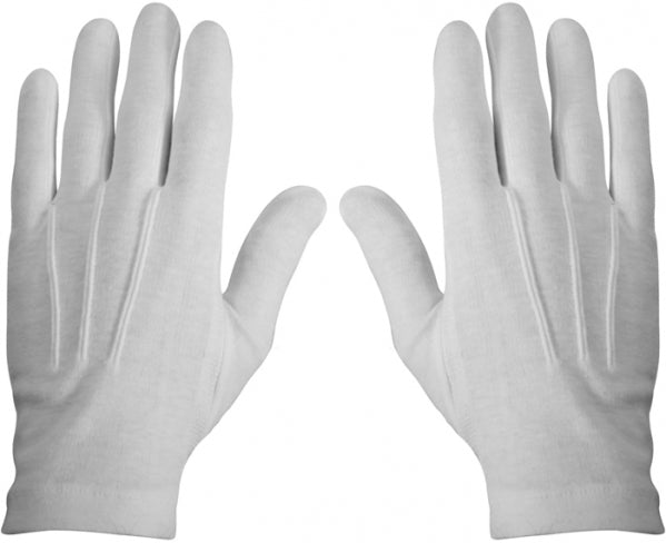 White Ceremonial Dress Gloves With Snap - GL04W