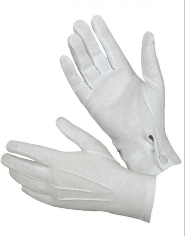 White Ceremonial Dress Gloves With Snap - GL04W