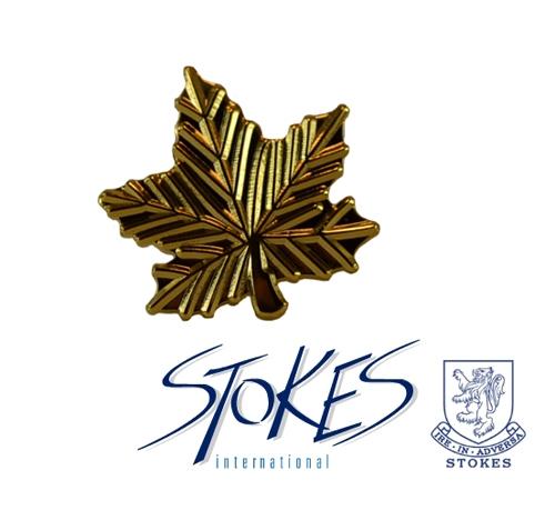 Maple Leaf Medium Sew On Gold Pin