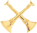 Captain 2x Trumpet Cut Out Gold Pin