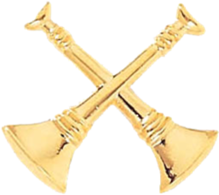 Captain 2x Trumpet Cut Out Gold Pin