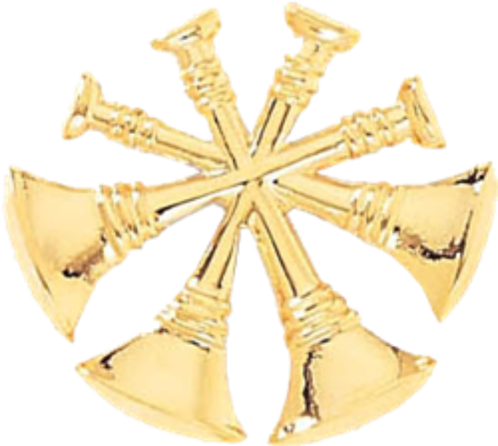 Deputy Chief 4x Trumpet Cut Out Gold Pin