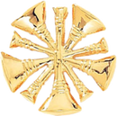 Fire Chief 5x Trumpet Cut Out Gold Pin