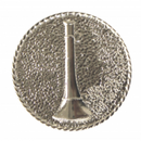 LARGE 1-Trumpet Solid Pin Silver