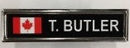 NB05GC Canada Flag Square Metal Gold Edge Name Bar