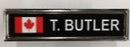 NB05SC Canada Flag Square Metal Silver Edge Name Bar