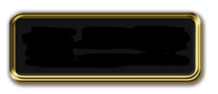 NB04G Round Gold Metal Edge Name Bar