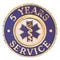 5 Yrs Service Gold Pin Blue